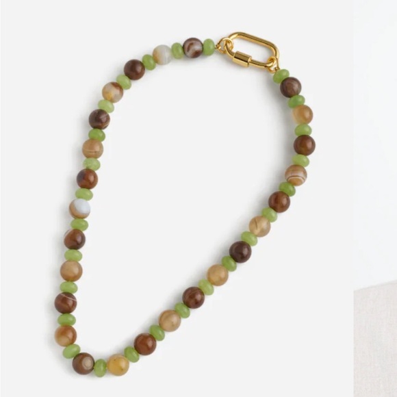 Nwot Madewell Semiprecious Beaded Carabiner Choker Necklace - Picture 1 of 3